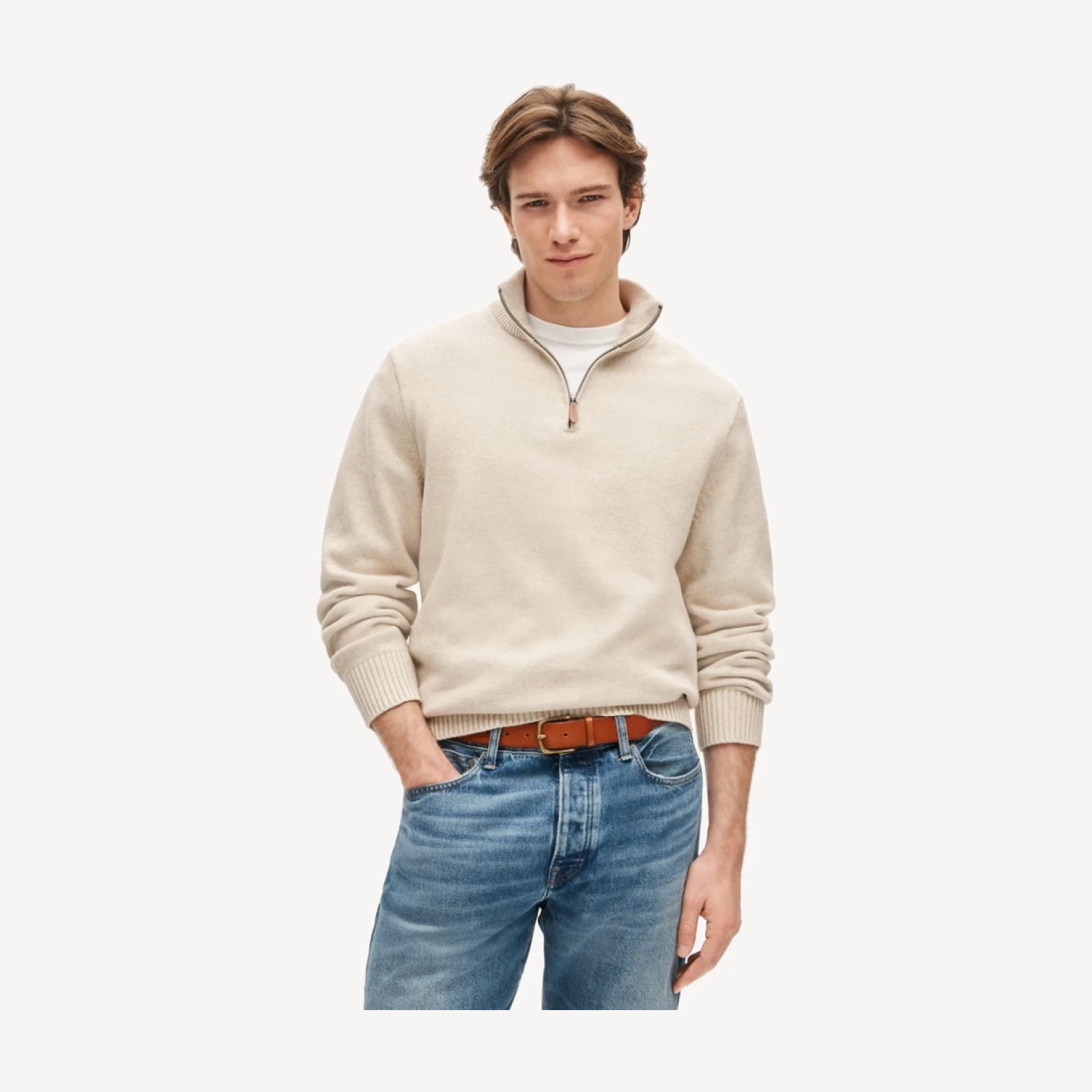 Heritage cotton quarter-zip sweater