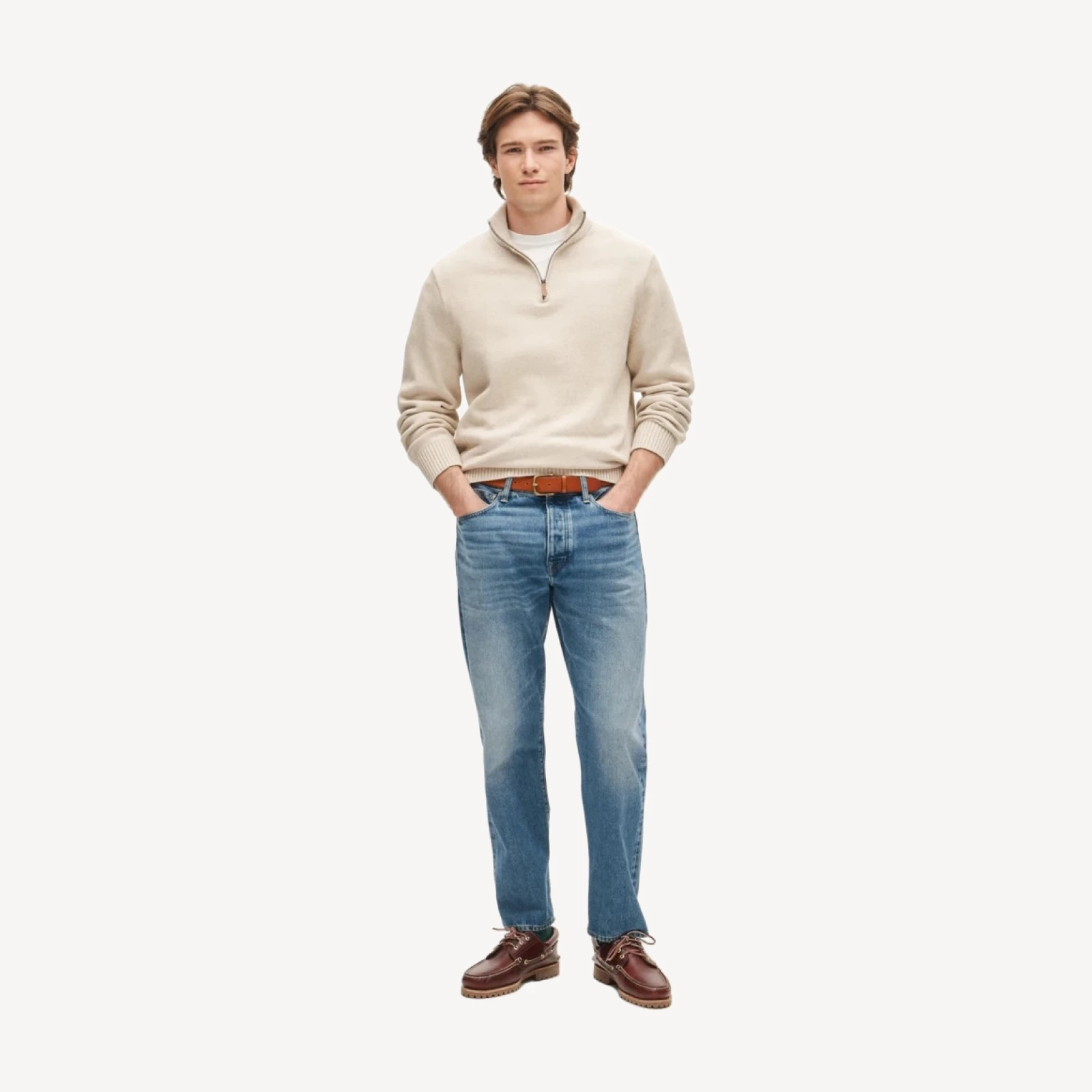 Heritage cotton quarter-zip sweater