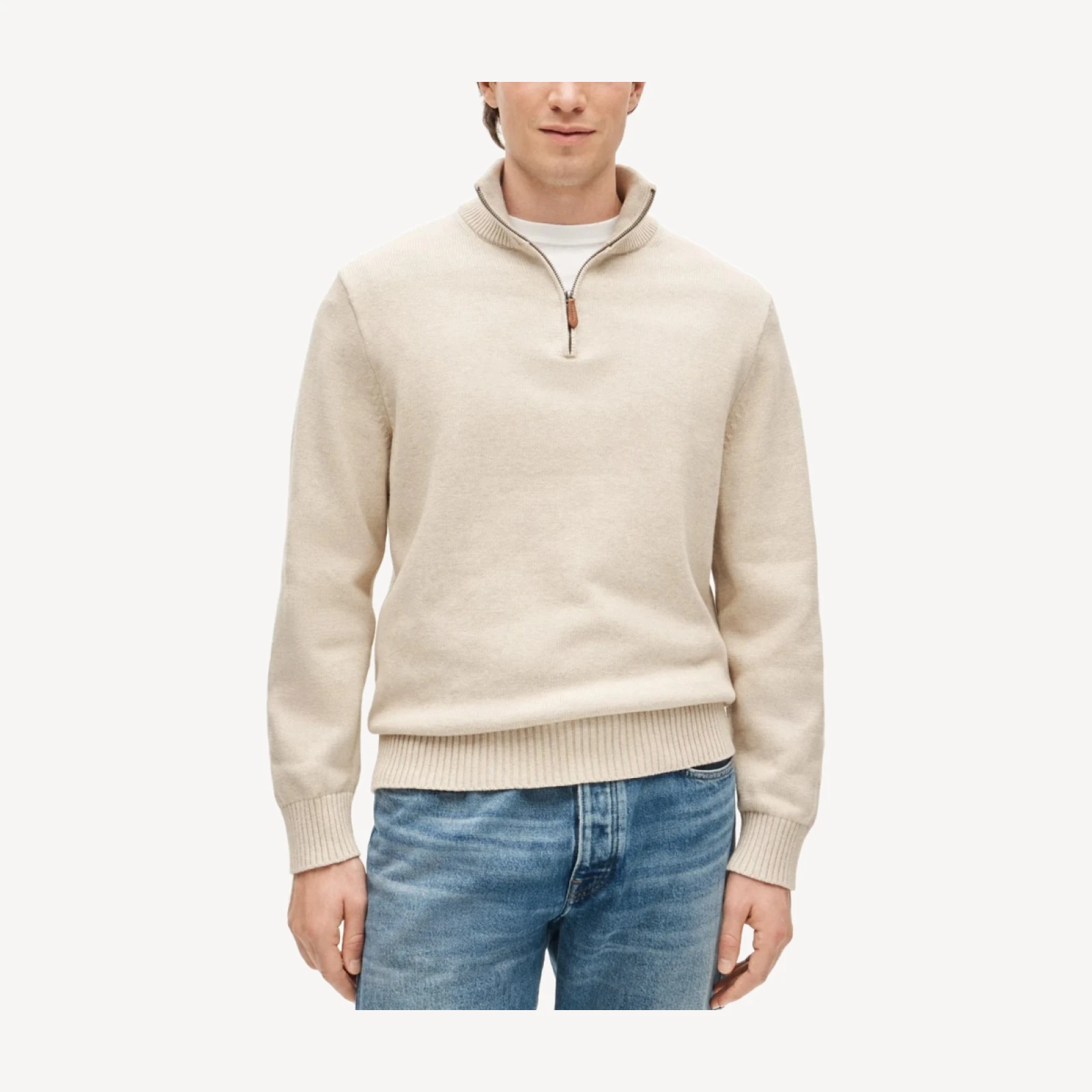 Heritage cotton quarter-zip sweater