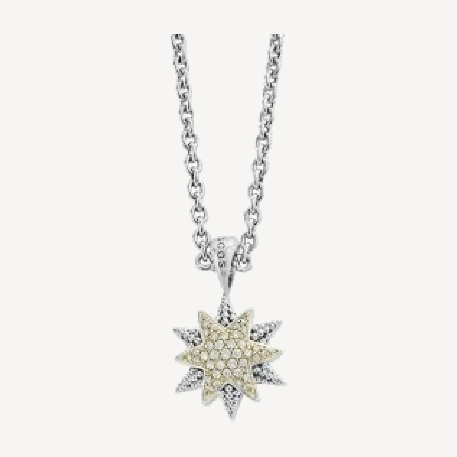 Lagos 18K Gold & Sterling Silver North Star Diamond Small Pendant Necklace, 16