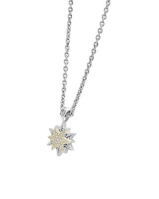 Lagos 18K Gold & Sterling Silver North Star Diamond Small Pendant Necklace, 16