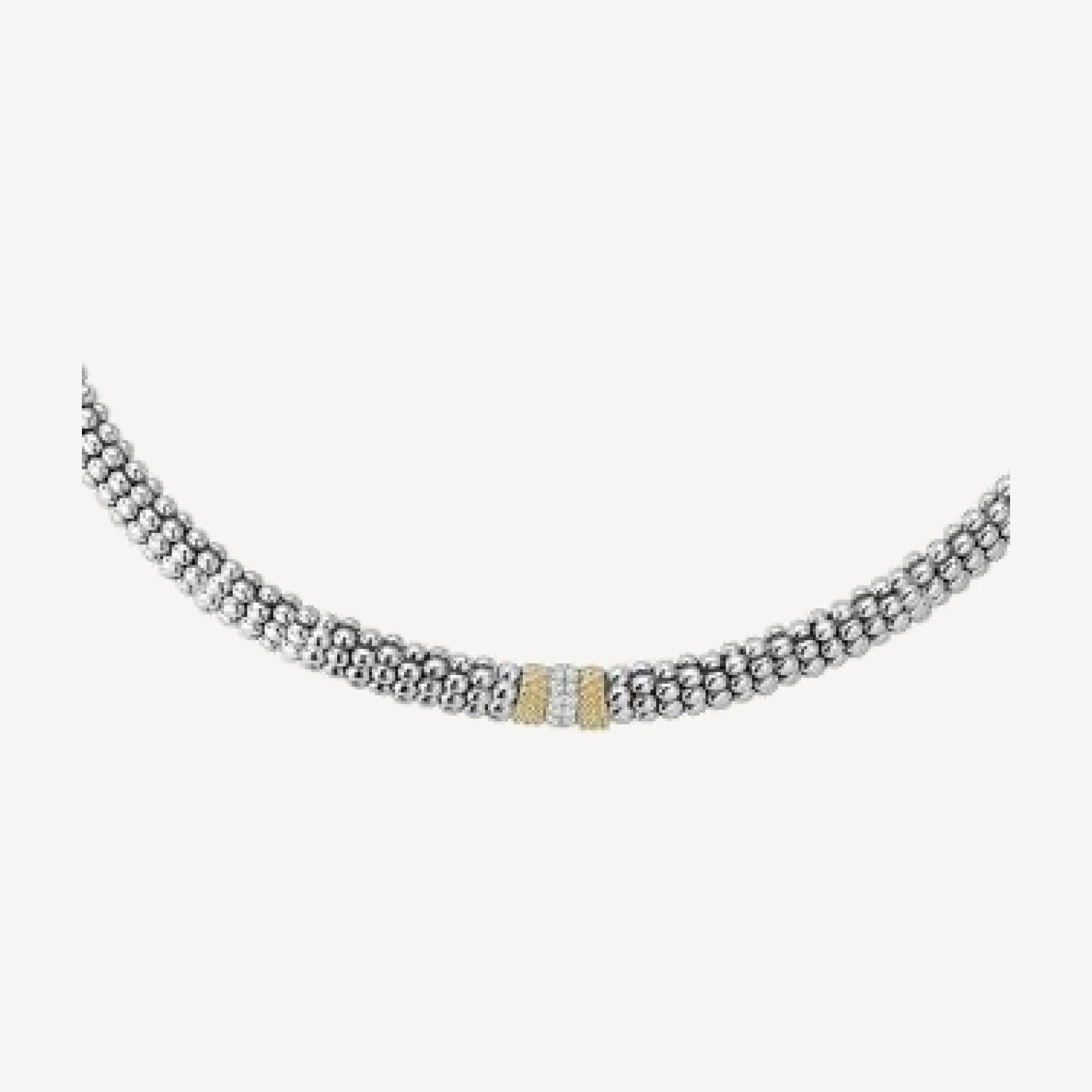 Lagos 18K Gold and Sterling Silver Diamond Lux Necklace, 16