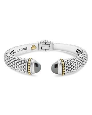 Lagos 18K Gold and Sterling Silver Rittenhouse Hematite Cuff, 12mm