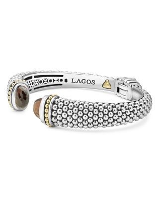 Lagos 18K Gold and Sterling Silver Rittenhouse Smoky Quartz Cuff, 12mm