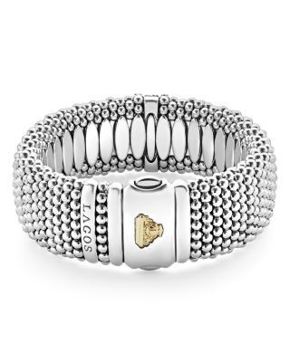 Lagos 18K Gold & Sterling Silver Diamond Lux Single Station Bracelet, 23mm