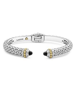 Lagos 18K Gold and Sterling Silver Rittenhouse Onyx Cuff, 8mm