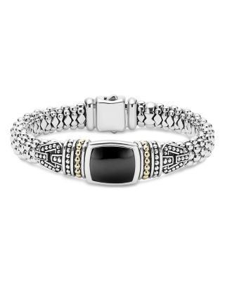 Lagos 18K Gold and Sterling Silver Rittenhouse Bracelet with Black Onyx