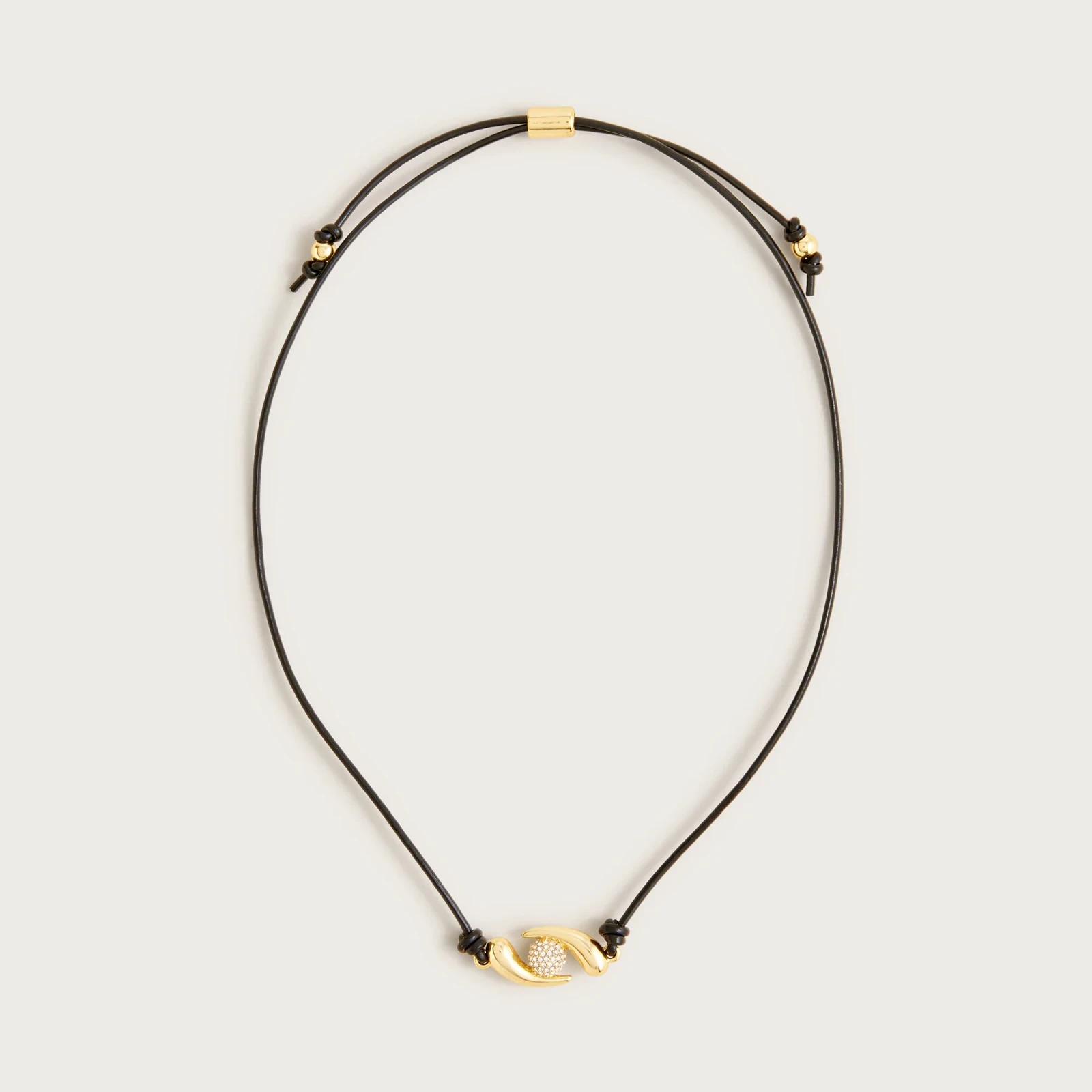 KHIRY X J.Crew two-talon necklace with pavé crystal orb