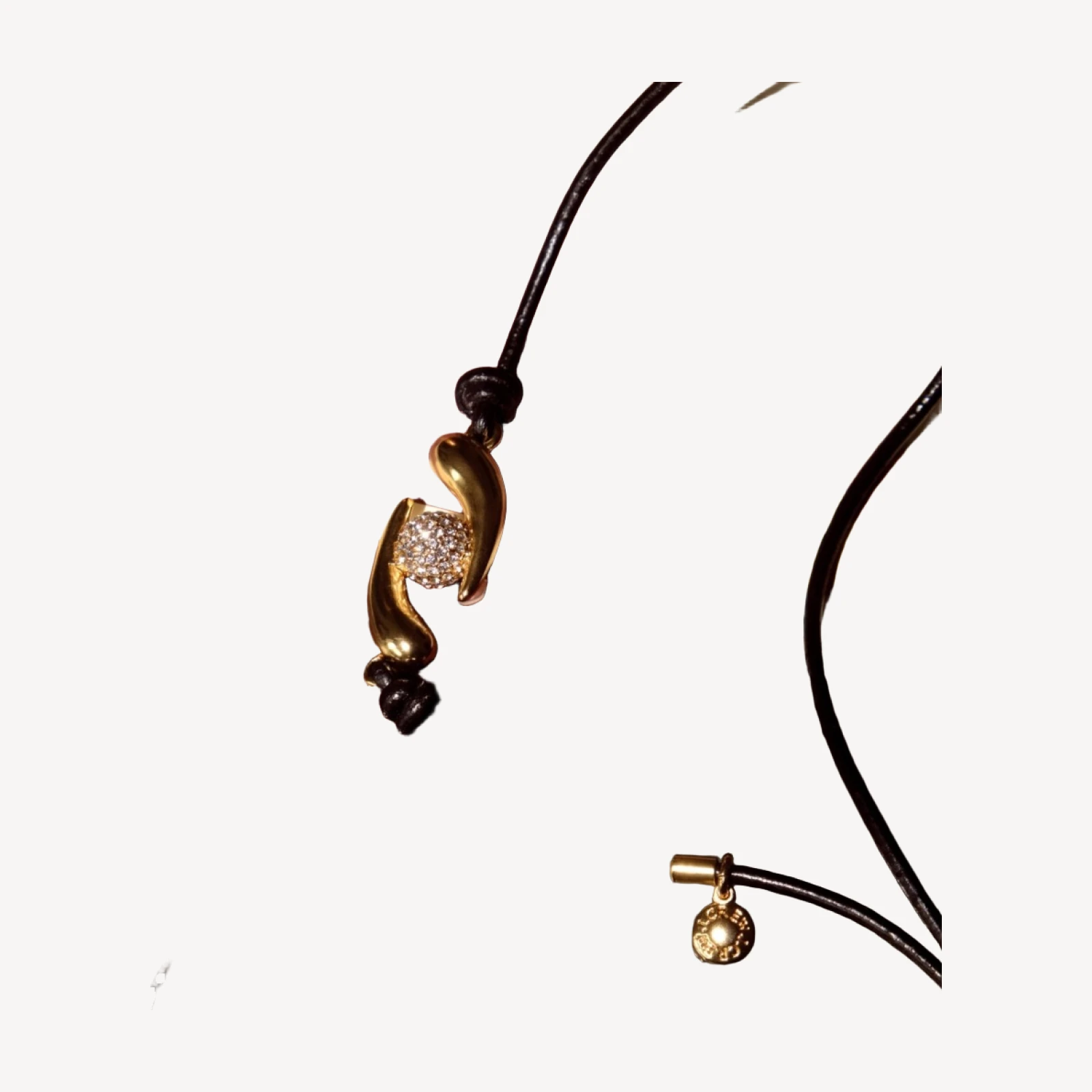KHIRY X J.Crew two-talon necklace with pavé crystal orb