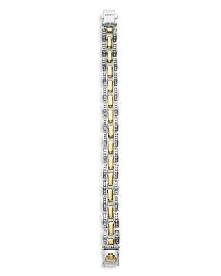 Lagos 18K Yellow Gold & Sterling Silver High Bar Link Bracelet