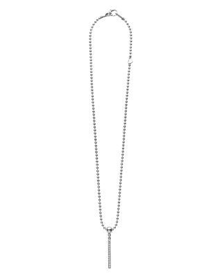 Lagos Sterling Silver Caviar Spark Diamond Stick Pendant Necklace, 16