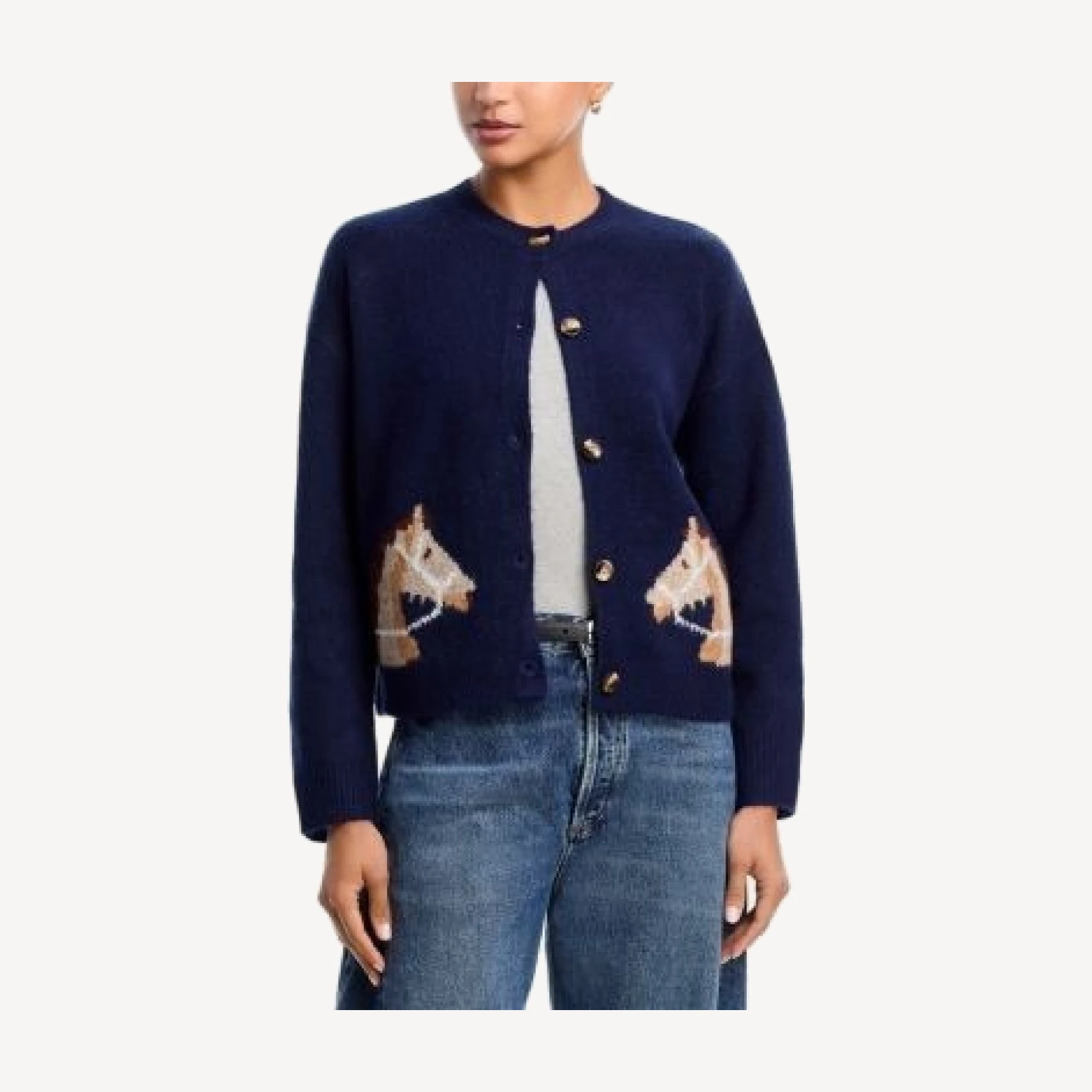 Aqua Horse Print Cardigan