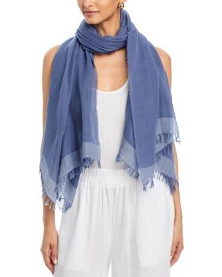 Vince Cotton Border Stripe Scarf