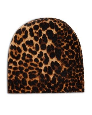Amicale Cashmere Animal Print Beanie - Exclusive