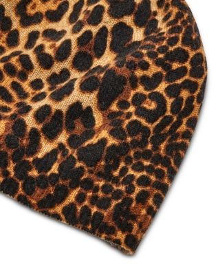 Amicale Cashmere Animal Print Beanie - Exclusive