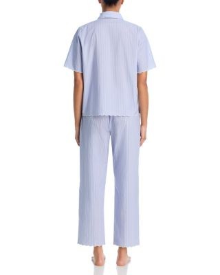 Aqua Scallop Short Sleeve Crop Pajama Set - Exclusive