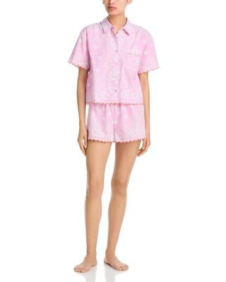Aqua Designed by Agua Bendita Scallop Short Sleeve Sleep Set - Exclusive