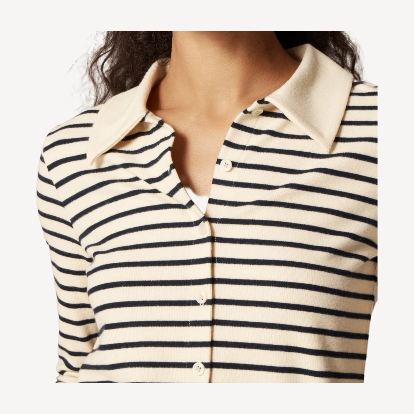 Soft rib cardigan top in stripe
