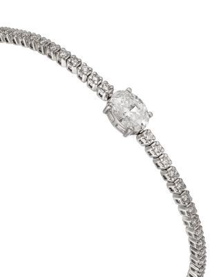 Bloomingdale's Fine Collection Luxe Collection Certified Lab Grown Diamond Oval Cut Tennis Bracelet in 14K White Gold, 2.0 tcw