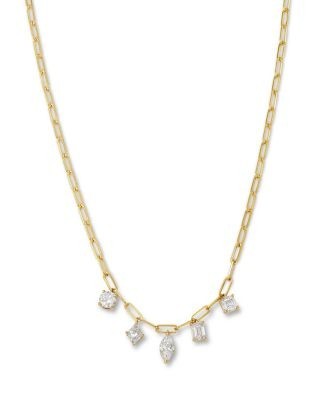 Bloomingdale's Fine Collection Luxe Collection Certified Lab Grown Diamond Mixed Cut Paperclip Chain Necklace in 14K Yellow Gold, 2.5 tcw