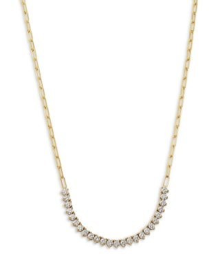 Bloomingdale's Fine Collection Luxe Collection Certified Lab Grown Diamond Bar Paperclip Necklace in 14K Yellow Gold, 3.0 tcw