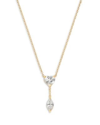 Bloomingdale's Fine Collection Luxe Collection Certified Lab Grown Diamond Heart & Marquis Drop Necklace in 14K Yellow Gold, 1.5 tcw