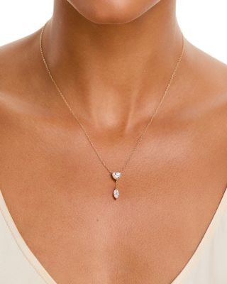 Bloomingdale's Fine Collection Luxe Collection Certified Lab Grown Diamond Heart & Marquis Drop Necklace in 14K Yellow Gold, 1.5 tcw