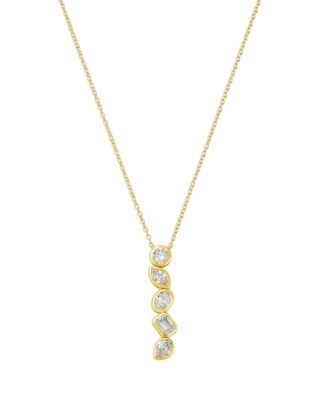Bloomingdale's Fine Collection Luxe Collection Certified Lab Grown Diamond Mixed Cut Bezel Pendant Necklace in 14K Yellow Gold, 2.0 tcw