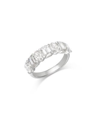 Bloomingdale's Fine Collection Luxe Collection Certified Lab Grown Diamond Mixed Cut Band in 14K White Gold, 3.0 tcw