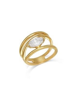 Bloomingdale's Fine Collection Luxe Collection Certified Lab Grown Diamond Marquise Cut Wrap Ring in 14K Yellow Gold, 1.0 tcw