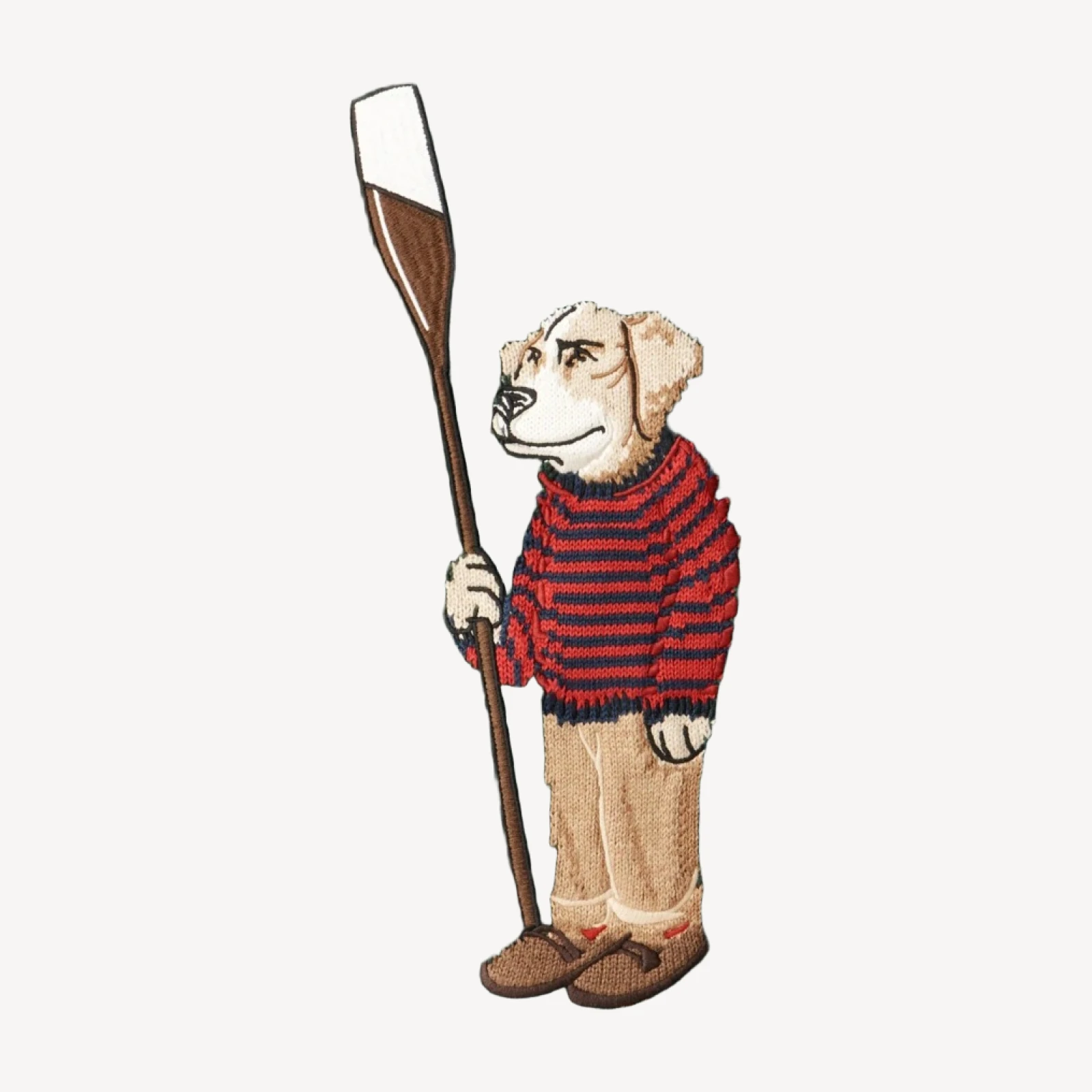 Cotton crewneck sweater with oarsman dog