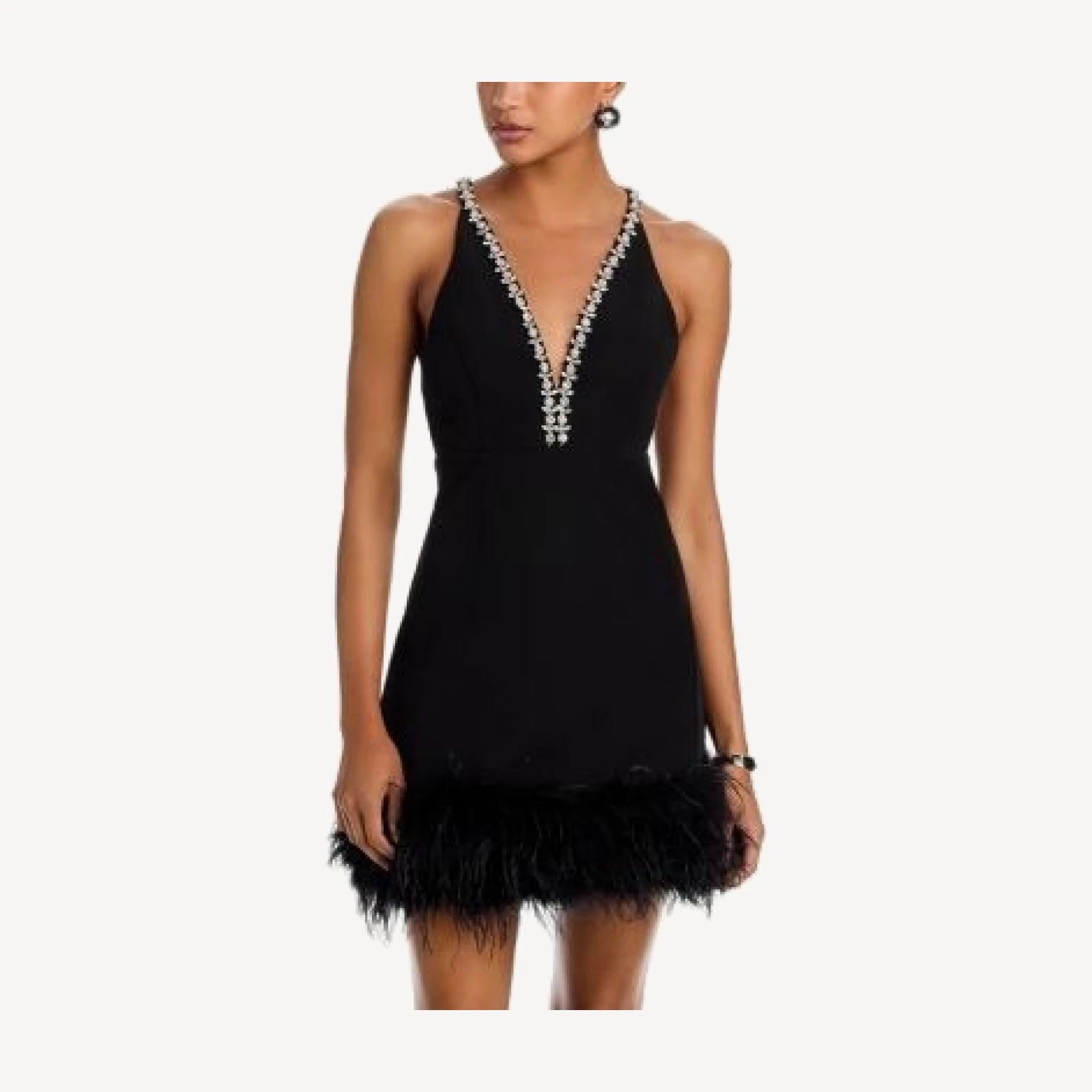 Aqua Feather Embellished Tank Dress