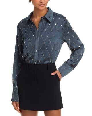 Aqua Embellished Blouse - Exclusive