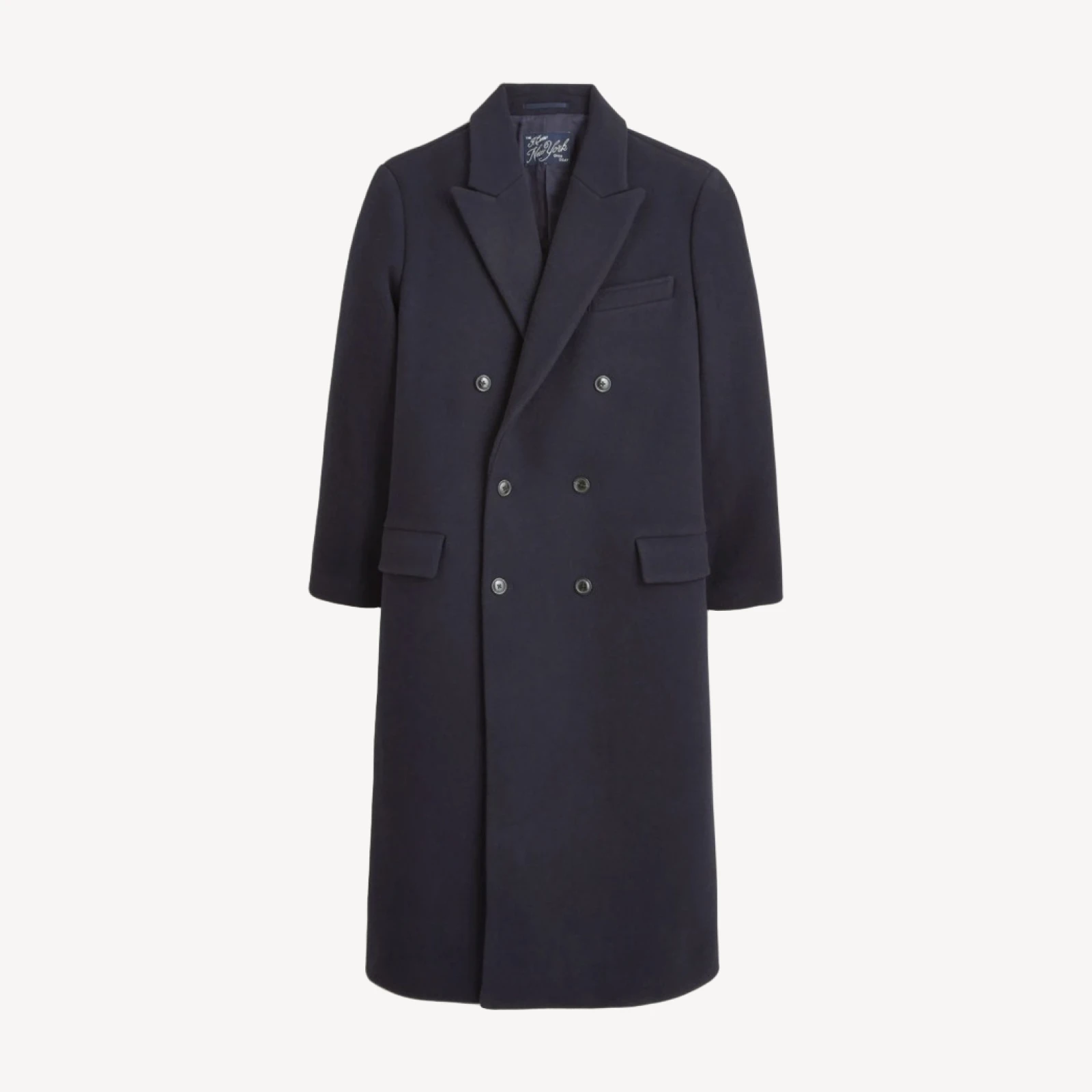 New York double-breasted overcoat in wool melton