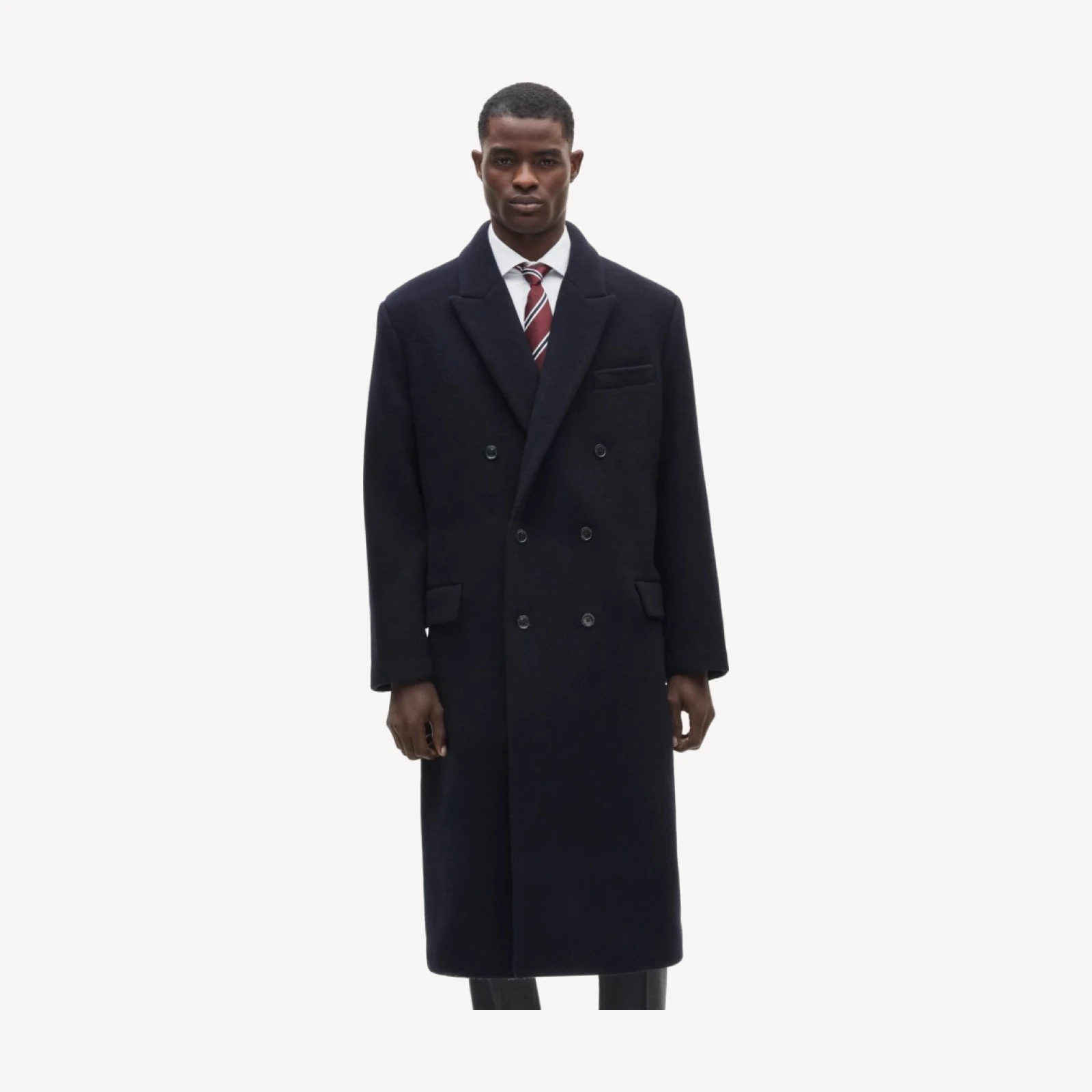 New York double-breasted overcoat in wool melton