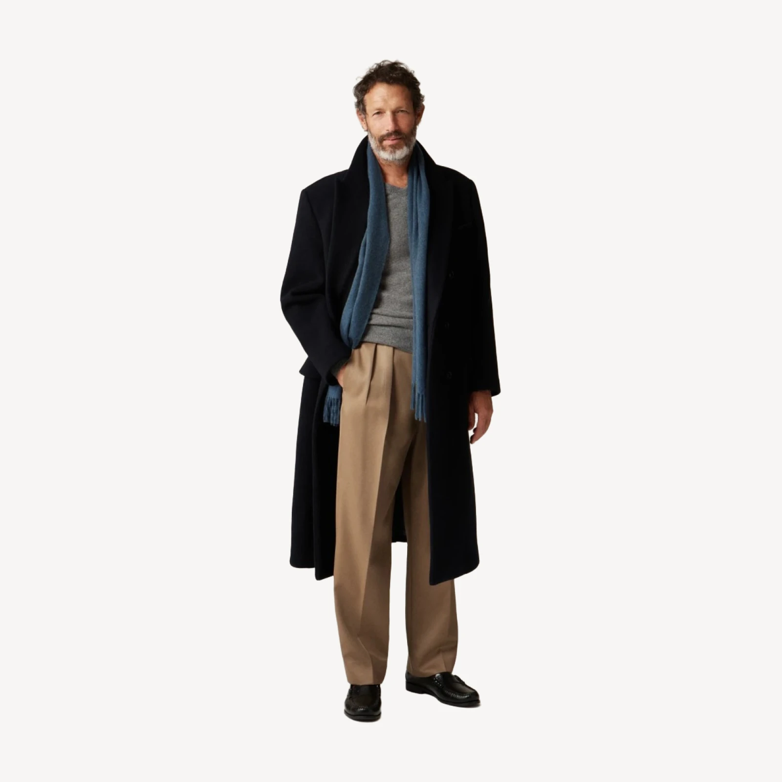 New York double-breasted overcoat in wool melton