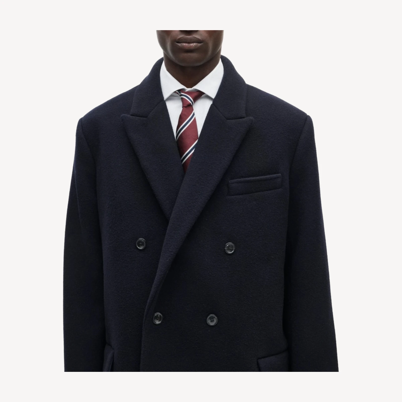New York double-breasted overcoat in wool melton