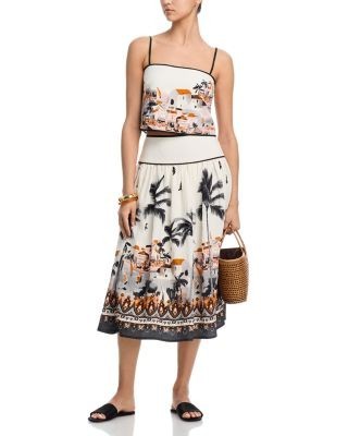 Aqua Sea Toile Midi Skirt - Exclusive