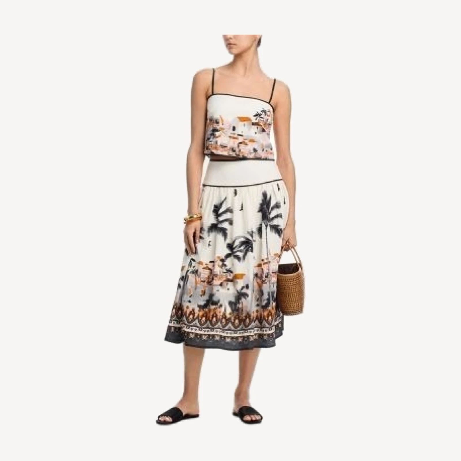 Aqua Sea Toile Midi Skirt - Exclusive