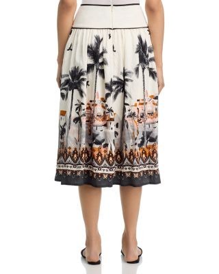 Aqua Sea Toile Midi Skirt - Exclusive