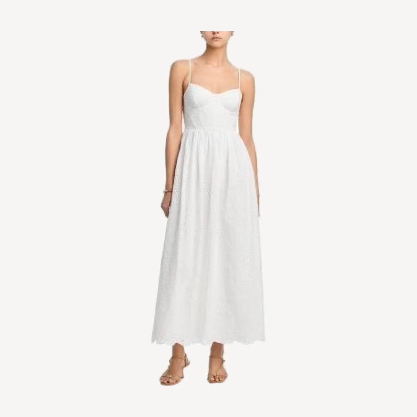 Aqua Sleeveless Eyelet Bustier Midi Dress - Exclusive