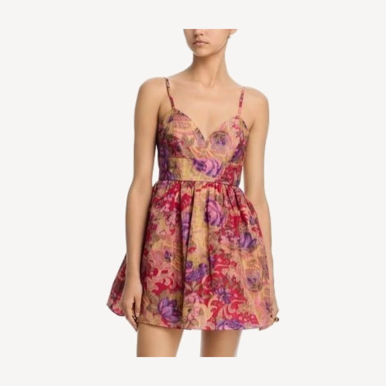 Aqua Sleeveless Rose Jacquard Mini Dress - Exclusive