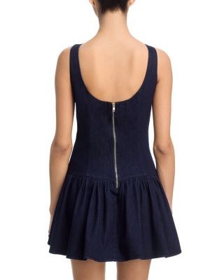 Aqua Denim Drop Waist Mini Dress - Exclusive