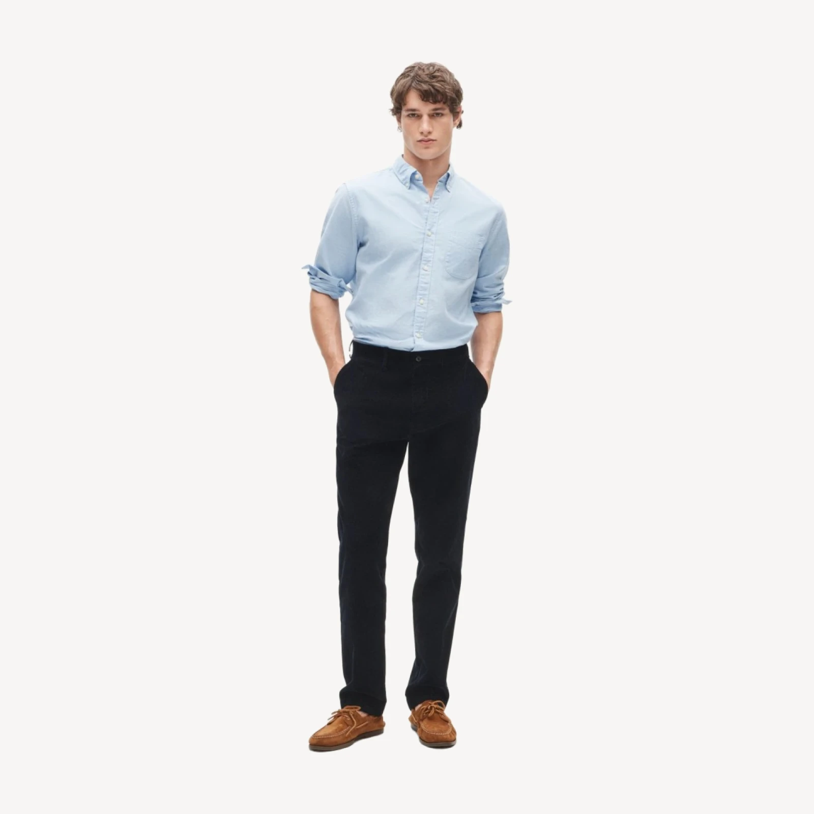 Broken-in Straight pant in stretch corduroy