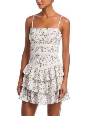 Aqua Ditsy Floral Mini Dress