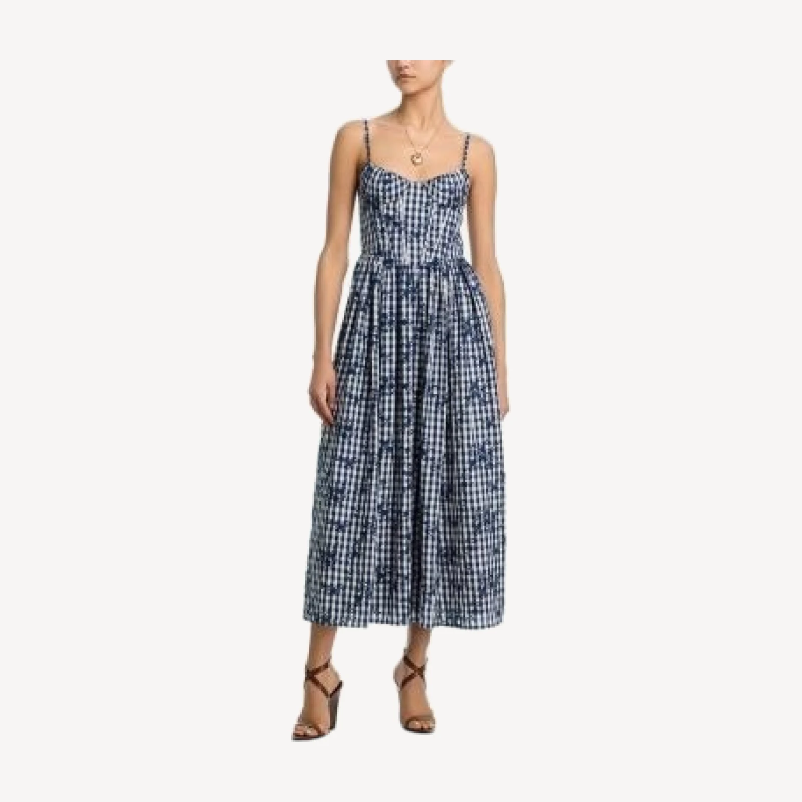 Aqua x Wuthering Heights Embroidered Gingham Dress - Exclusive