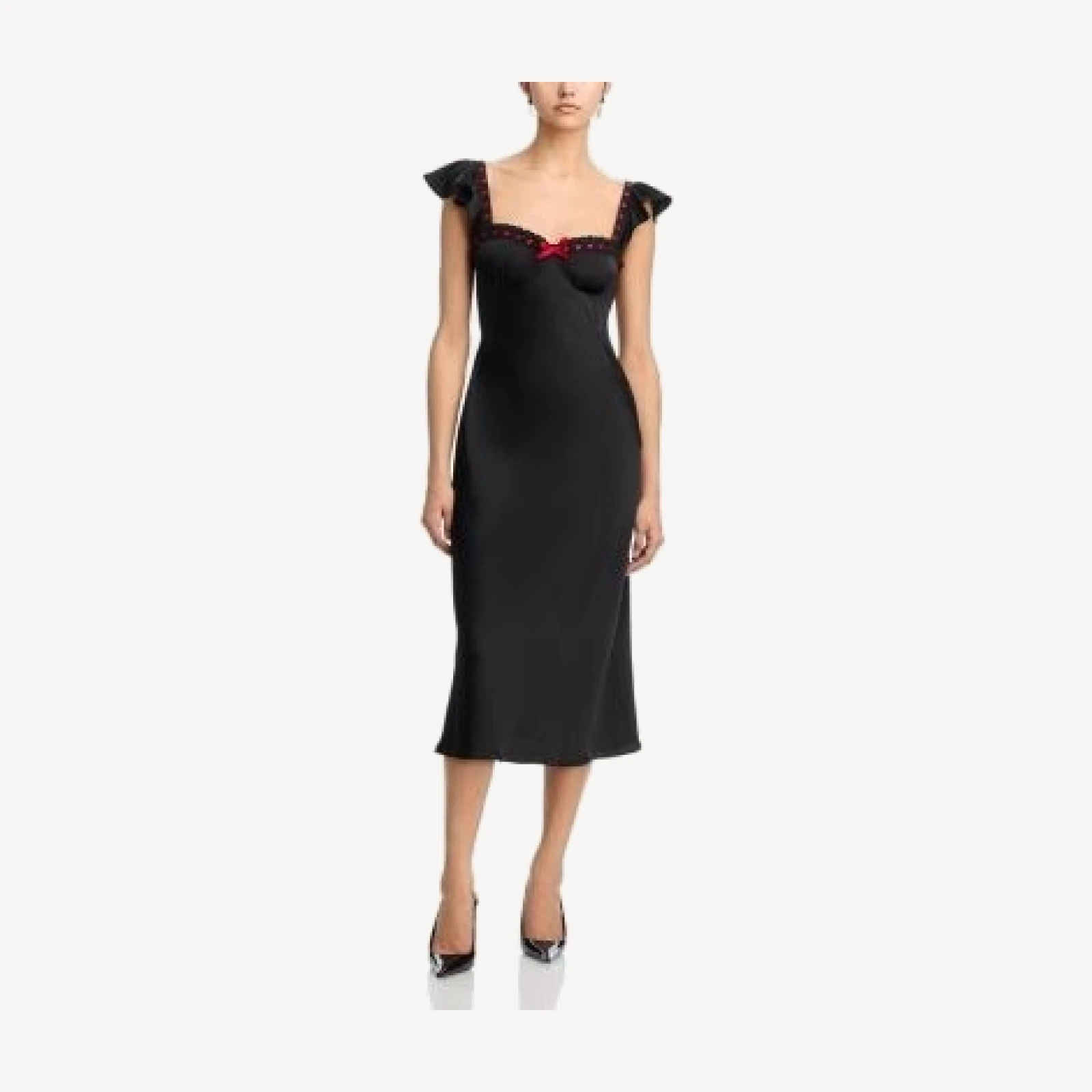 Aqua Bias Cut Flutter Sleve Dress - Exclusive