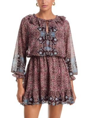 Aqua Ruffled Mini Dress
