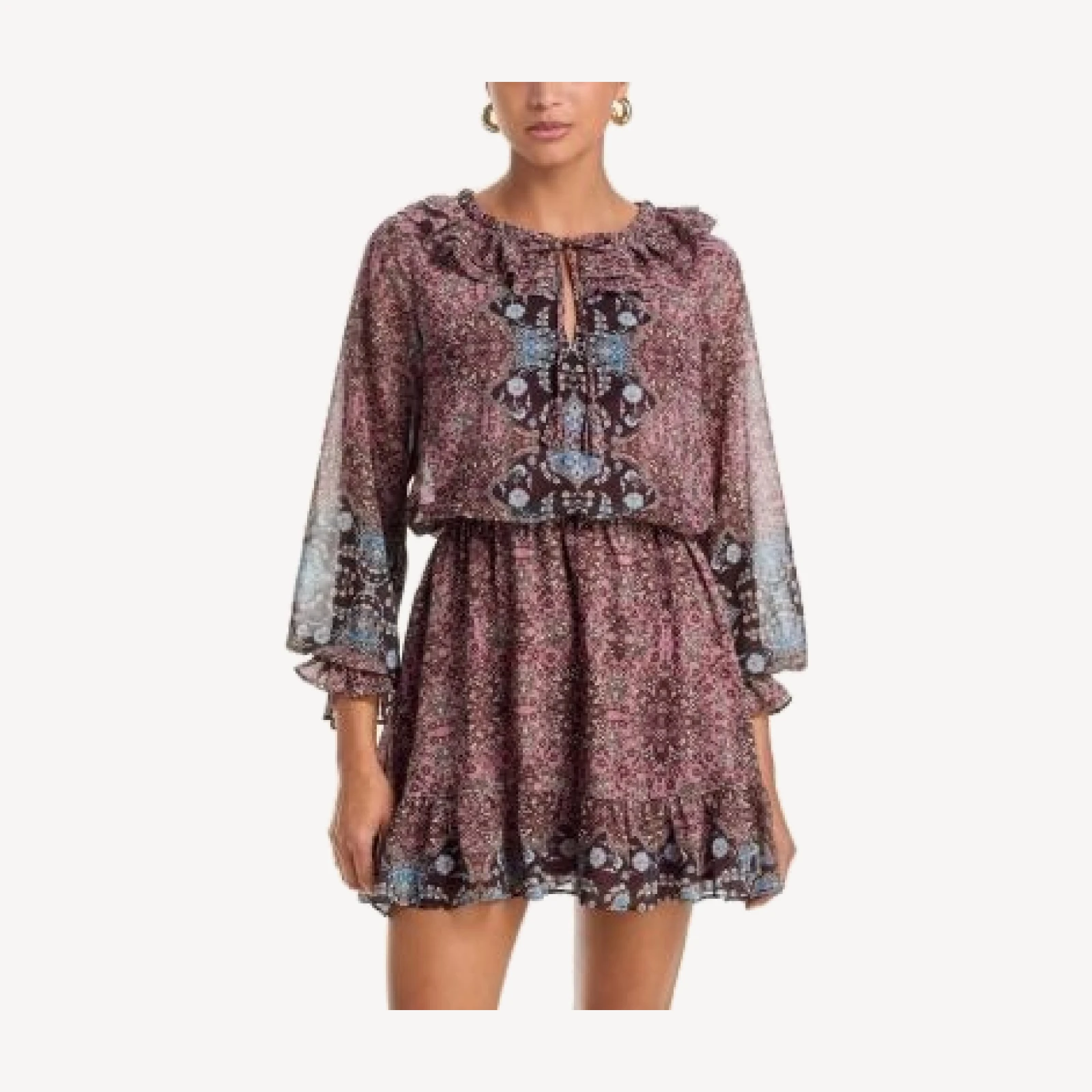 Aqua Ruffled Mini Dress