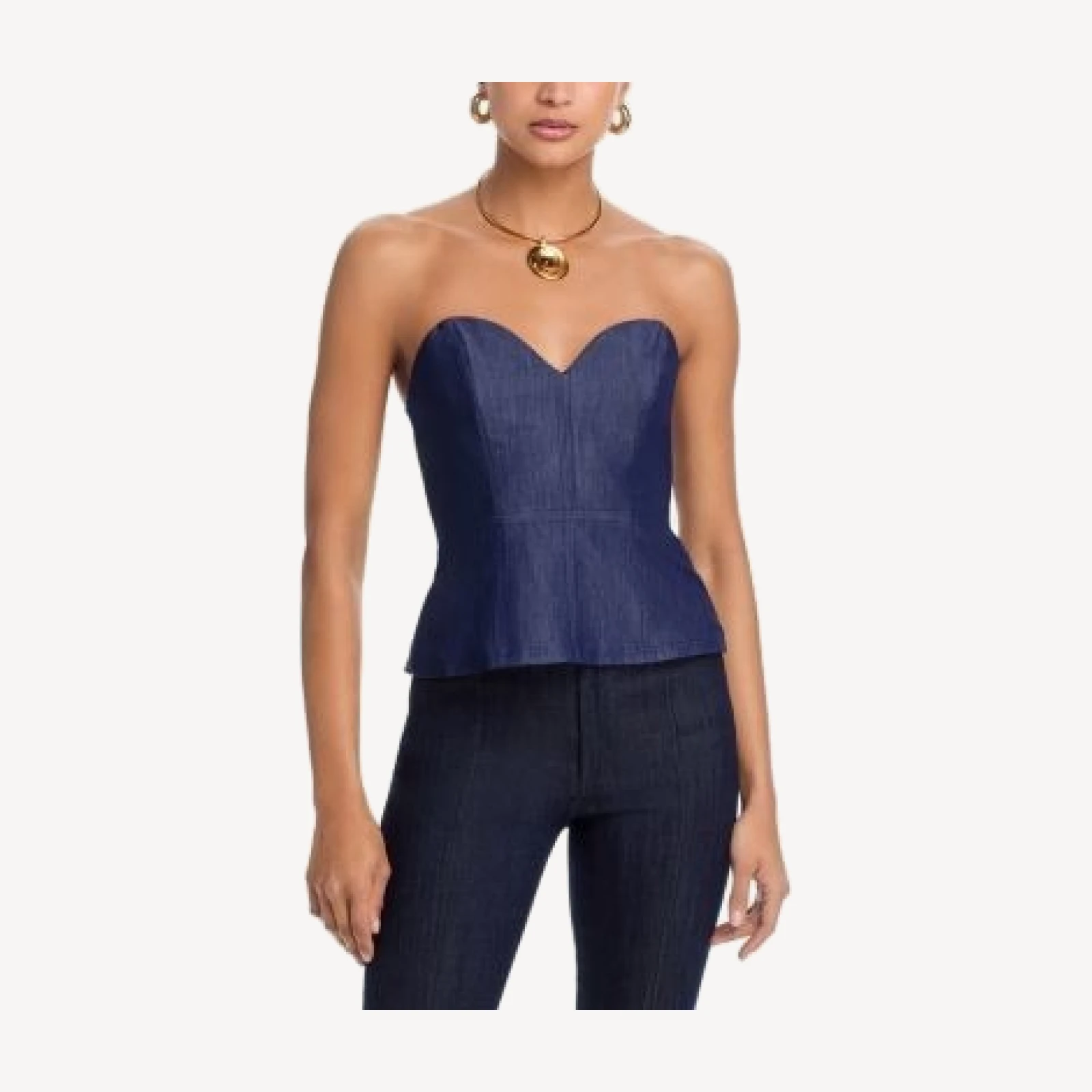 Aqua Denim Bustier Top - Exclusive